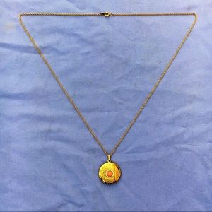 Vintage Avon Stamped Gold Chained Locket Necklace